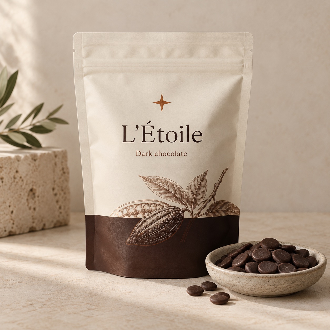 Royal dark chocolate callets — L’Étoile packaging concept